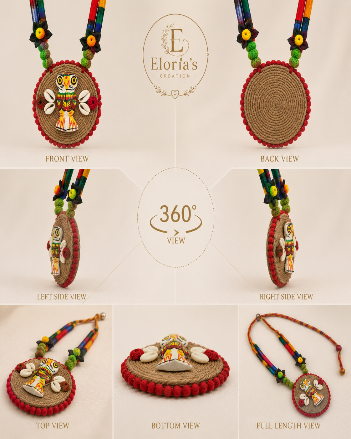RangTarang Owl Statement Necklace Set