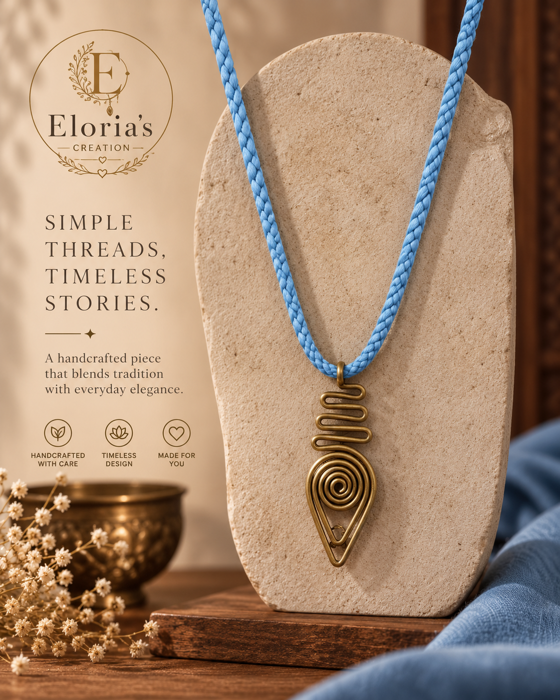 NEELARA — Artisan Spiral Necklace 💙✨