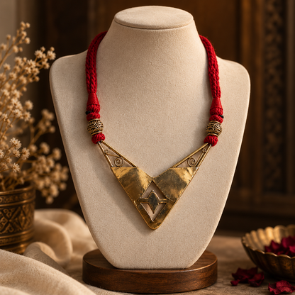 ✨ VIRAASAT — Handcrafted Brass Statement Necklace ✨
