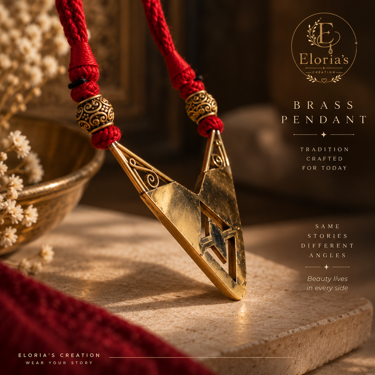 ✨ VIRAASAT — Handcrafted Brass Statement Necklace ✨