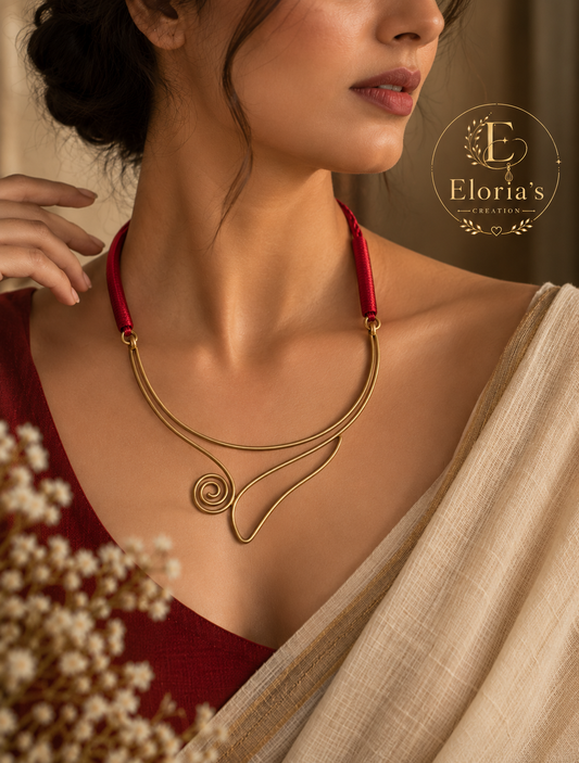 🥈 AARANYA — Artisan Brass Necklace